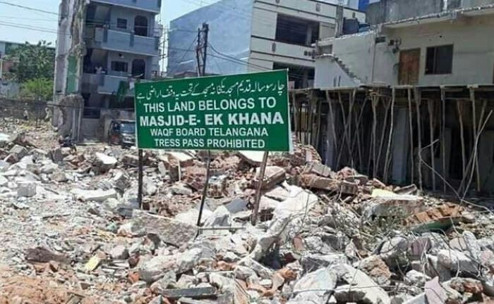 Muslims in Hyderabad demand re-building 200 year old Masjid demolished by authorities