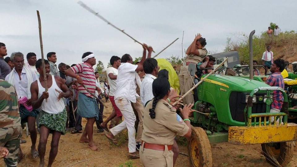 A woman forest officer attacked by brother of MLA in Telangana