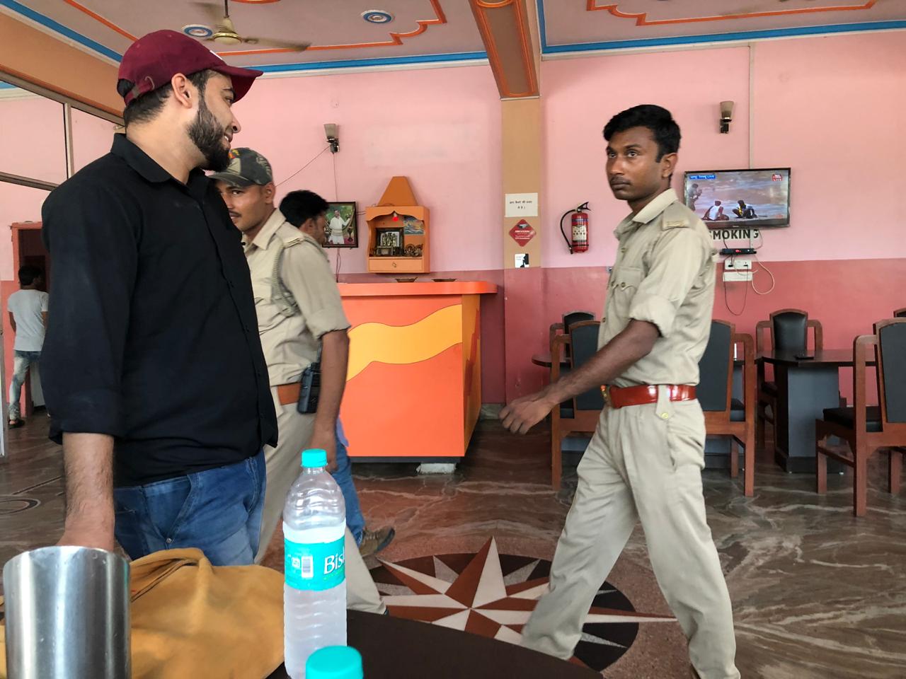 Police disrupt a press conference on communal harmony in Ayodhya