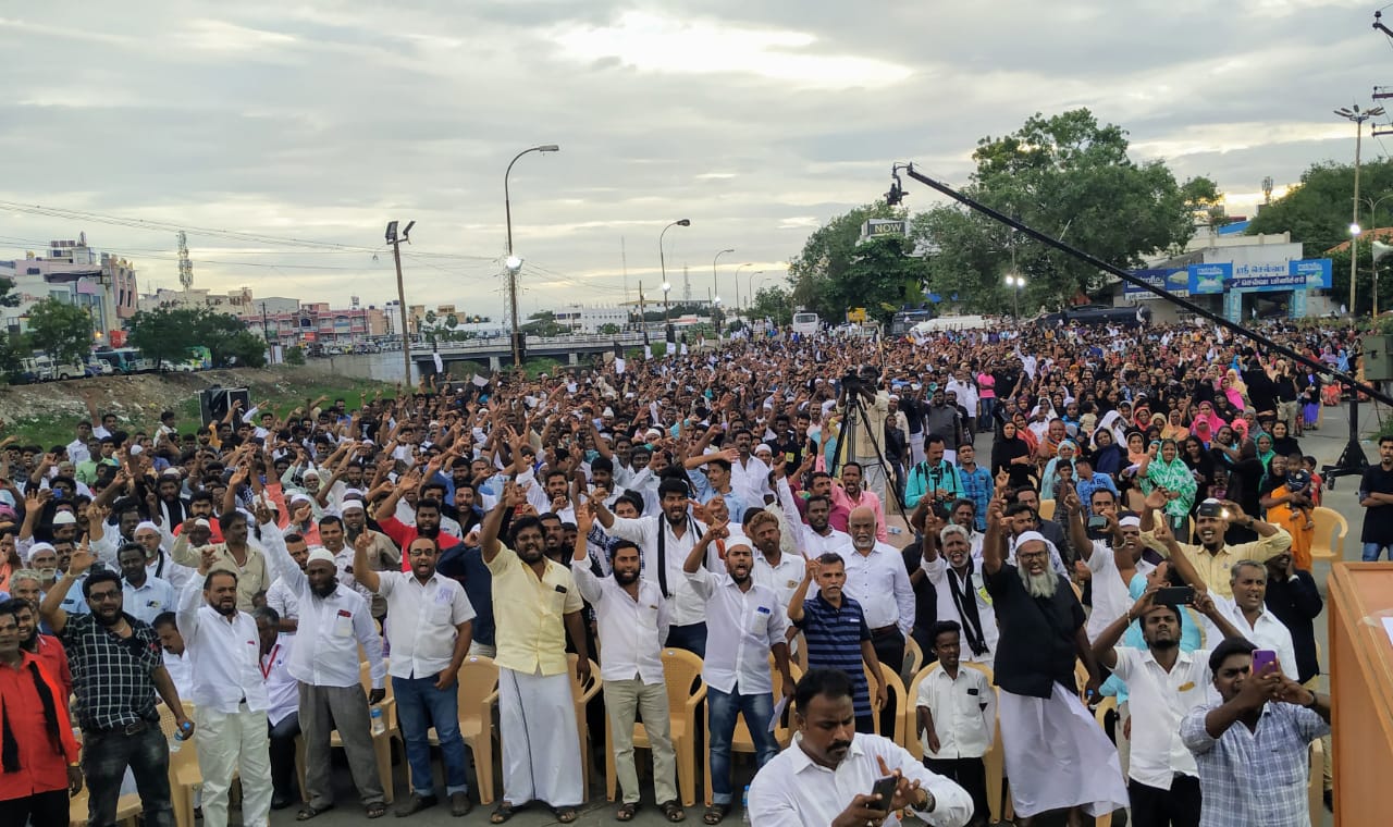 Muslim organizations in Tamil Nadu protest against the ‘black laws’ enacted by the center