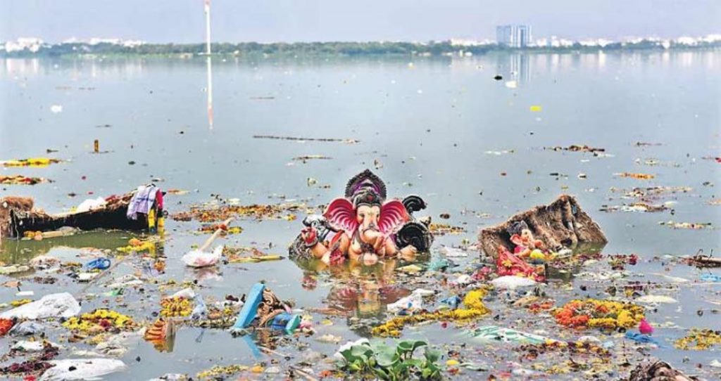 Environmentalists in Hyderabad express concern over the violation of sanctity of lakes this Ganesh festival