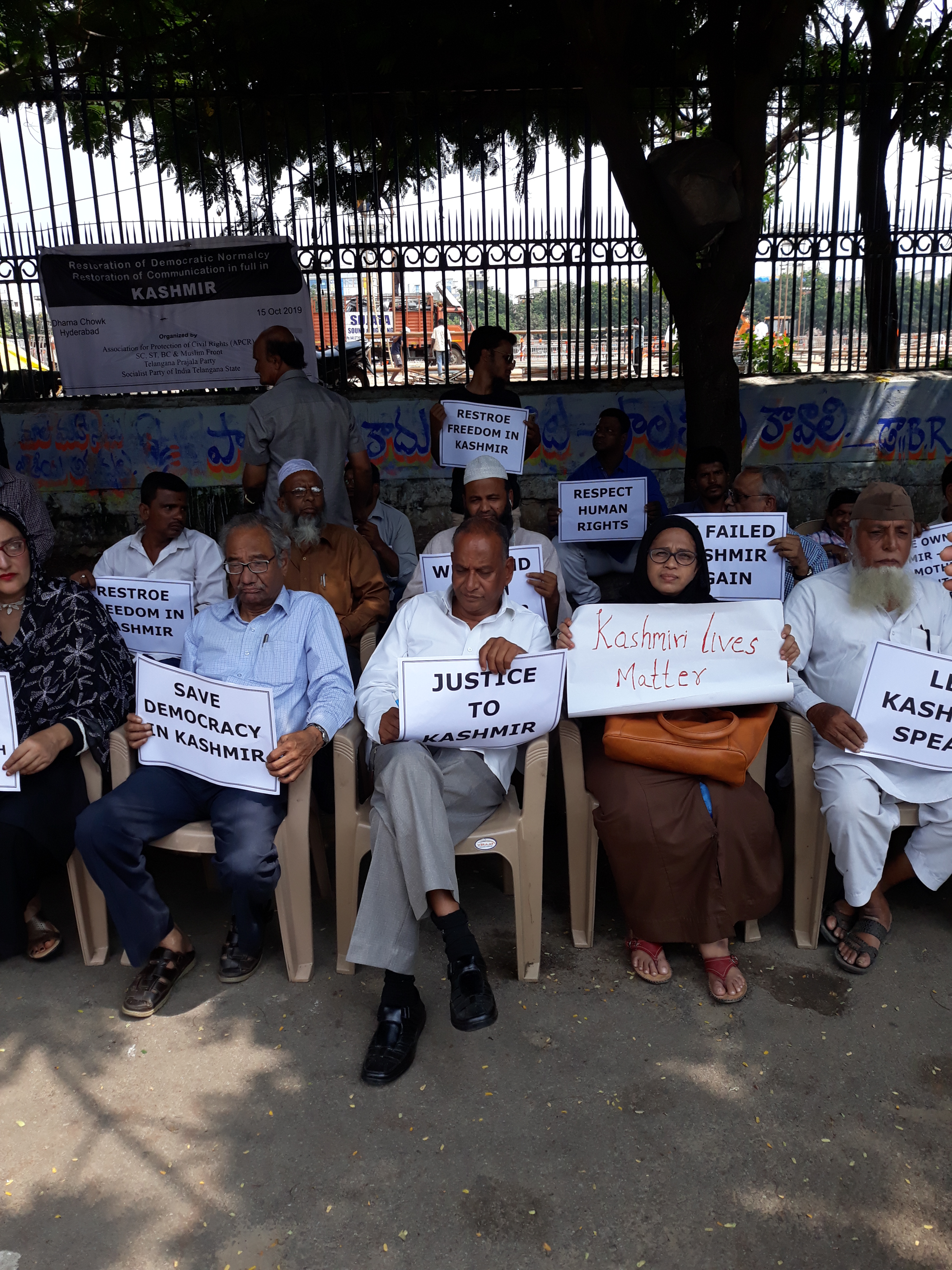 Silent protest in Hyderabad against clampdown in Kashmir