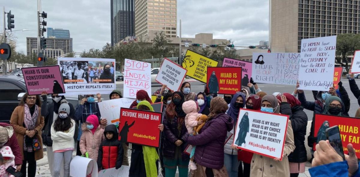 Indian Americans protest Hijab ban, urge Karnataka court to lift ban